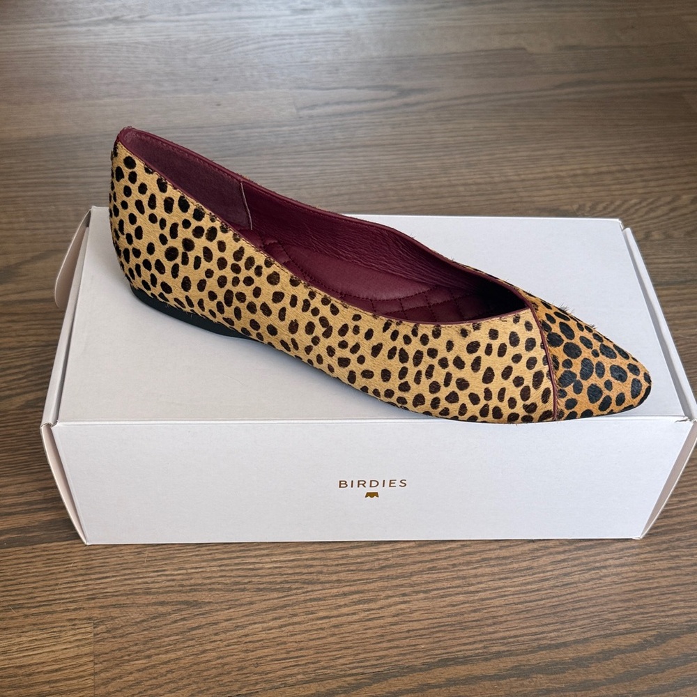 Birdies The Goldfinch Flats Mini Cheetah Calf Hair Size 9 – NWT In Box